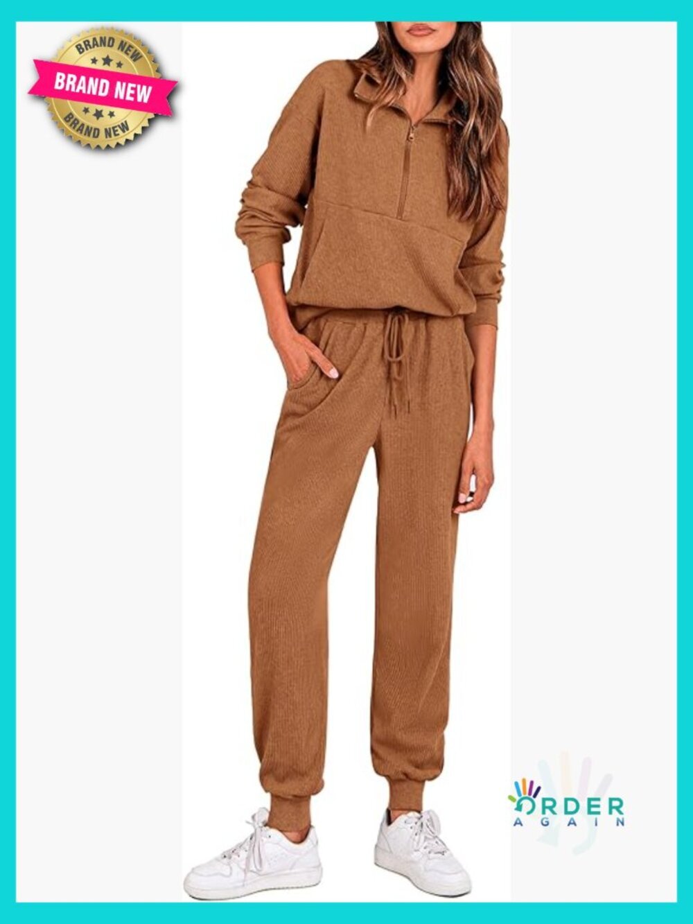 Zip Up Lounge Set Two Piece Sweatsuit Jogger Pants Track Suits Travel Outfit